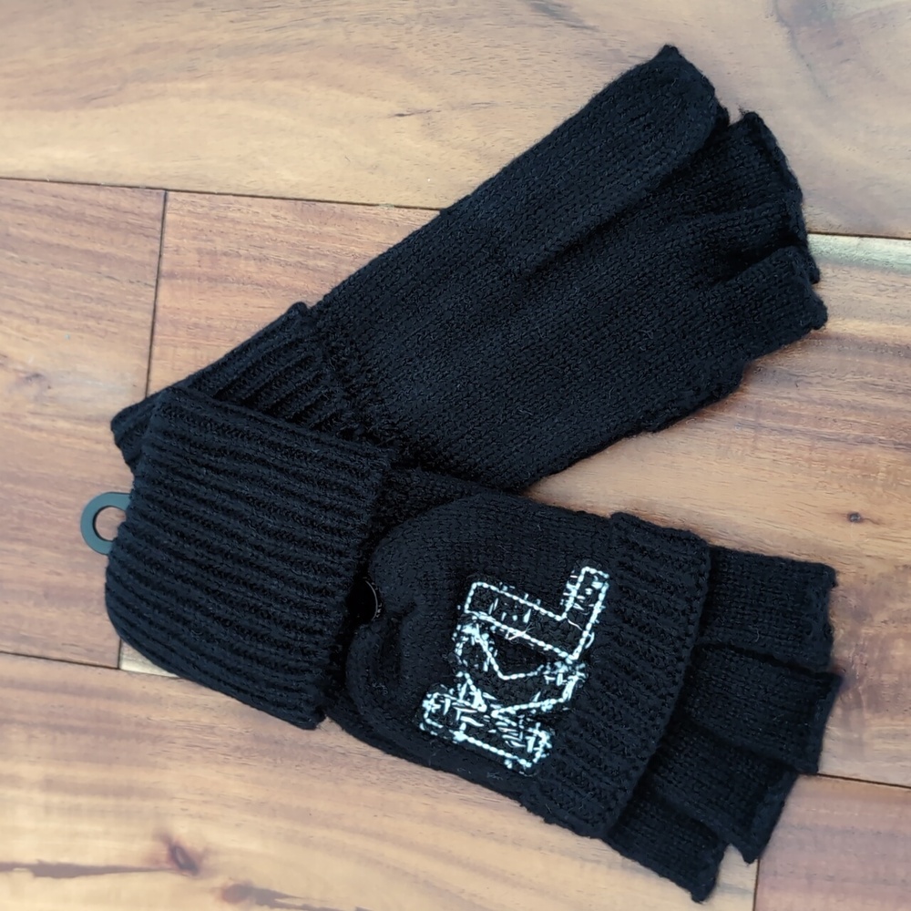 Karl Lagerfeld Logo Knit Fip Top Mittens New in Package